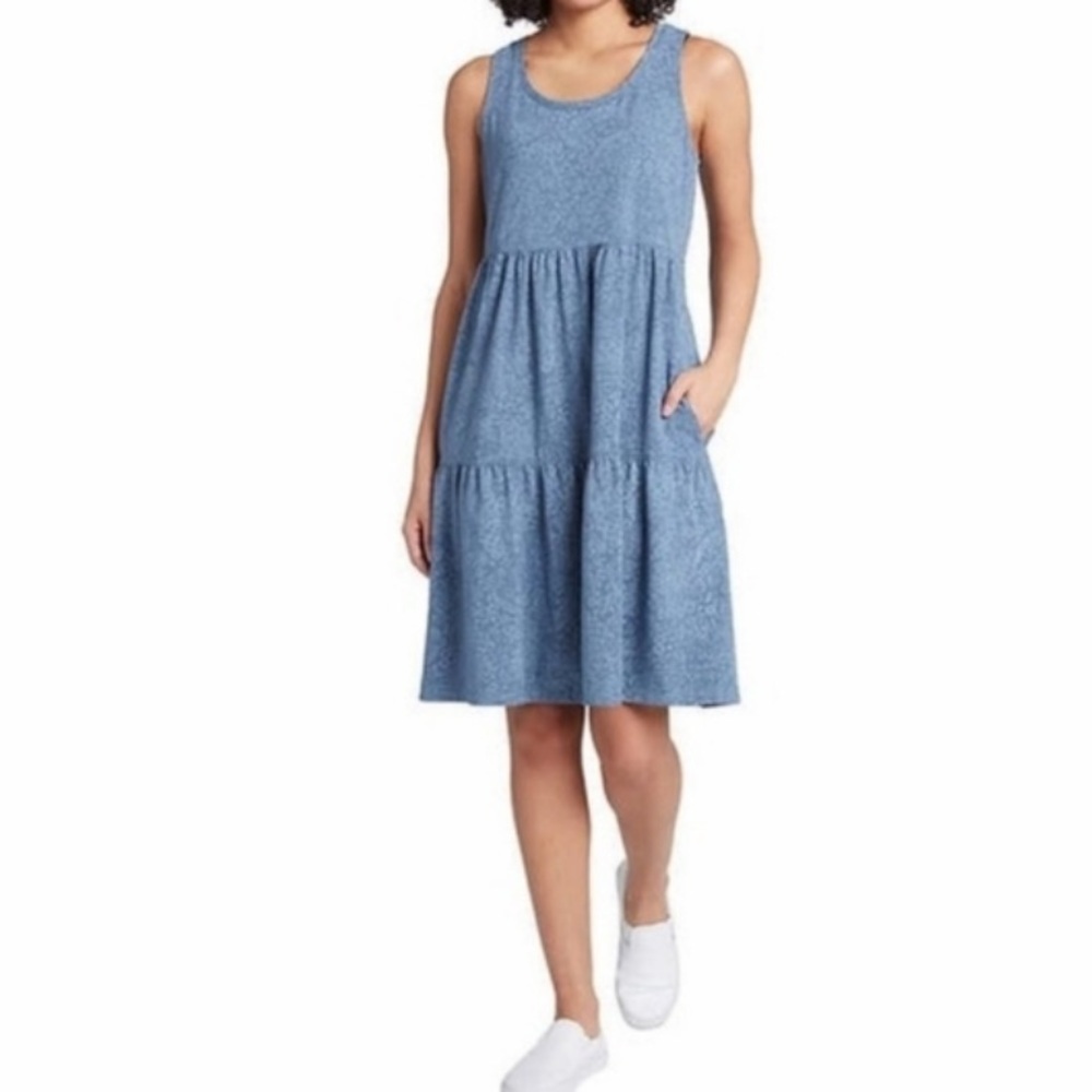 Frye tiered blue comfy tank dress